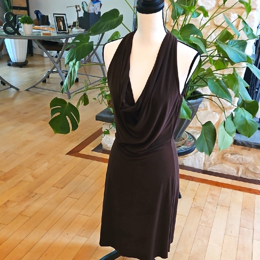 Y2K Elegant Brown Sleeveless Dress